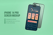 Iphone 14 Pro Screen Mockup, an iPhone Mockup by Graphicboom (Thumbnail 1 of 4)