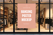 Hanging Store Poster Mockup PSD, an Advertising Mockup by graphypix (Thumbnail 1 of 4)