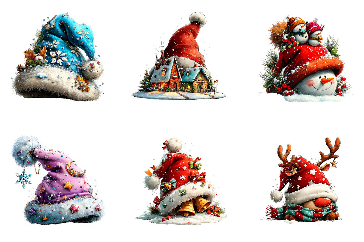 Whimsical Christmas Santa Hat, a Seasonal Illustration by fashionaddict (Photo 3 of 4)