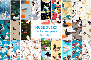 130 Cute Ducks Seamless Patterns