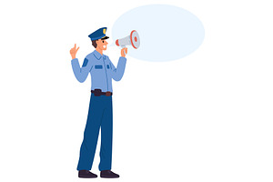 Uniformed police officer gives, a Person Illustration by Vectorbuum