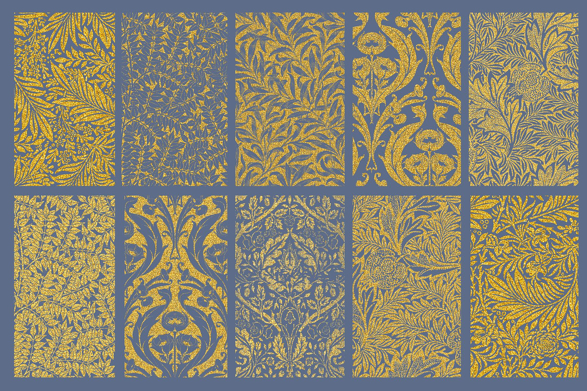 Gold Glitter William Morris Patterns, a Pattern Graphic by ARTOZEN DIGITAL (Photo 17 of 20)
