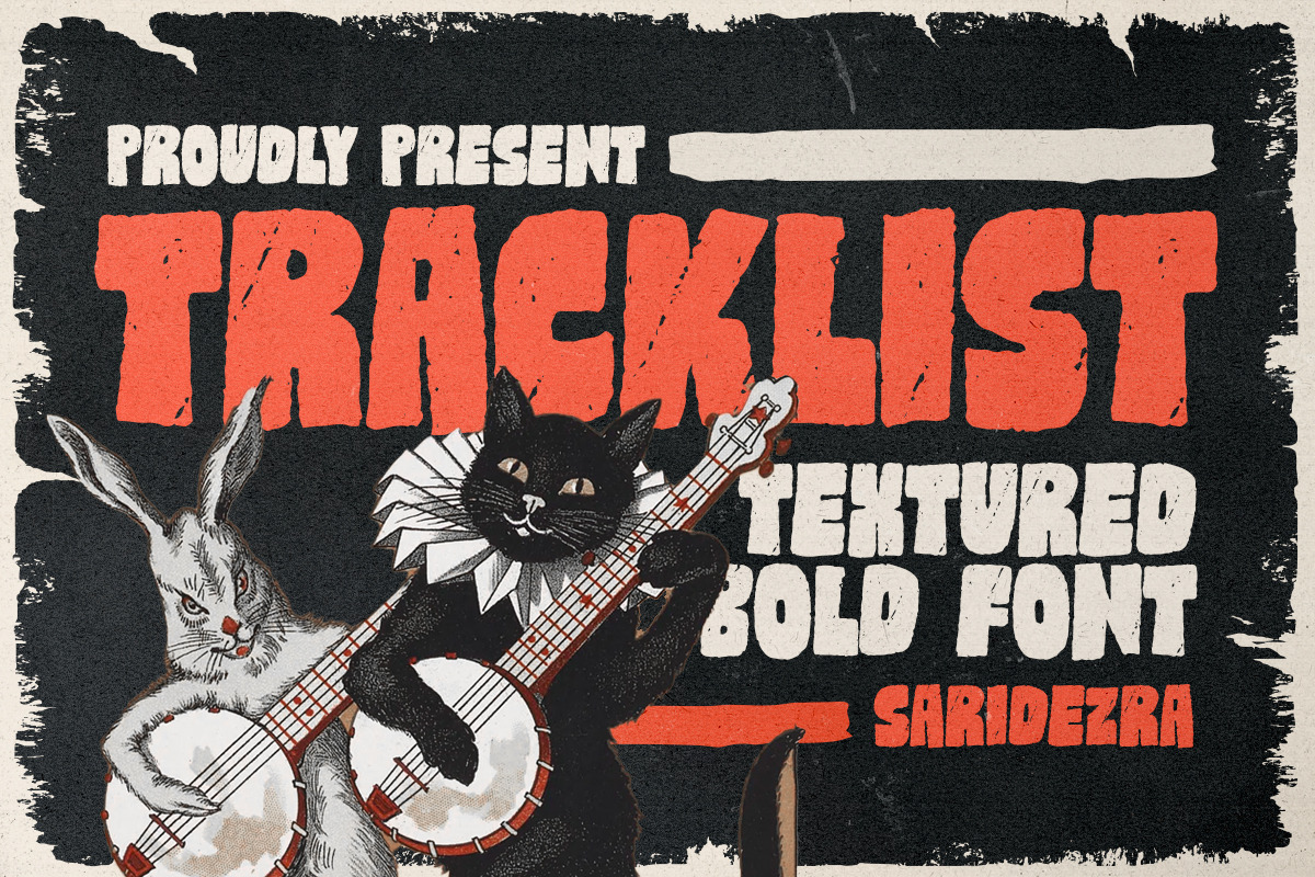 Tracklist - Rough Bold Font, a Sans Serif Font by Sarid Ezra (Photo 11 of 11)