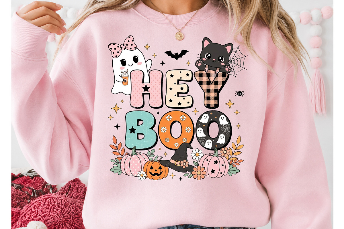 Hey Boo Retro Halloween PNG, a Seasonal Illustration by DreamCafeArt (Photo 2 of 7)