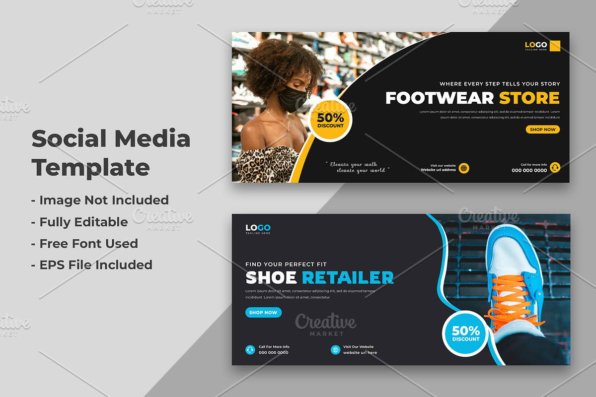 Footwear Store Social Media Cover, a Social Media Template by nandinigraphics (Photo 1 of 3)
