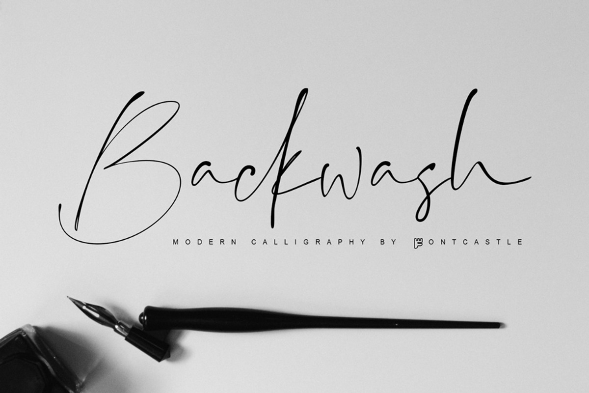 Backwash - Casual Script Font, a Script Font by Fontcastle (Photo 1 of 9)