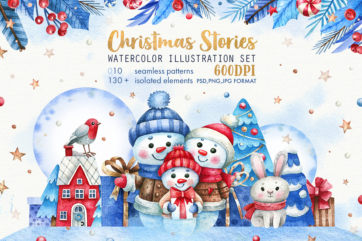 Christmas Stories, an Animal Illustration by Watercolor by Tonia Tkach (Photo 1 of 9)