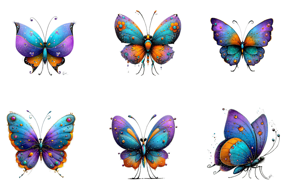 Best Colorful Butterfly Clipart, a Seasonal Illustration by CreationArt (Photo 2 of 4)