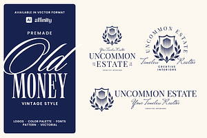 Blue Realtor Old Money Logo Template