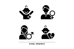 People black glyph icons set, an Icon by IMG Visuals