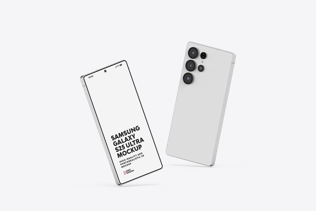 Samsung Galaxy S25 Ultra Mockup, an Android Mockup by UnicDesign (Photo 31 of 35)