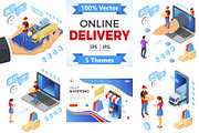 Internet Shopping Delivery Isometric, a Person Illustration by TAlex (Thumbnail 1 of 6)