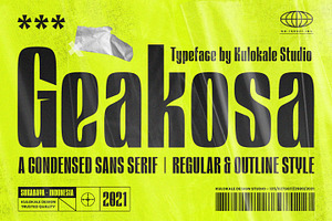 Geakosa Condensed Display Sans Font, a Sans Serif Font by Kulokale