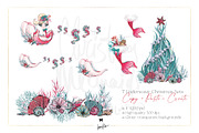 Christmas Mermaids PNG Clipart, a Seasonal Illustration by KaramfilaS (Thumbnail 5 of 7)