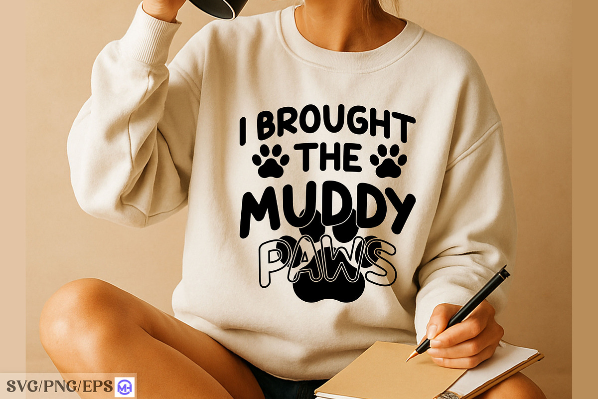 I Brought The Muddy Paws SVG, a Seasonal Illustration by mh_arif (Photo 3 of 3)