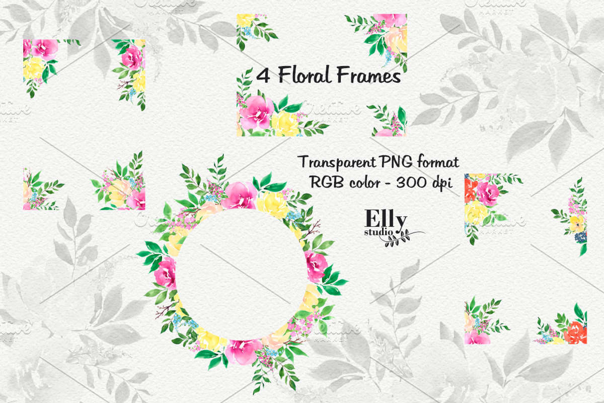 Watercolor Flower Clipart - Bohemian, an Illustration by Elly Studio (Photo 4 of 7)