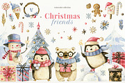Christmas friends. New Year's set., an Animal Illustration by babenkoirusa (Thumbnail 1 of 15)