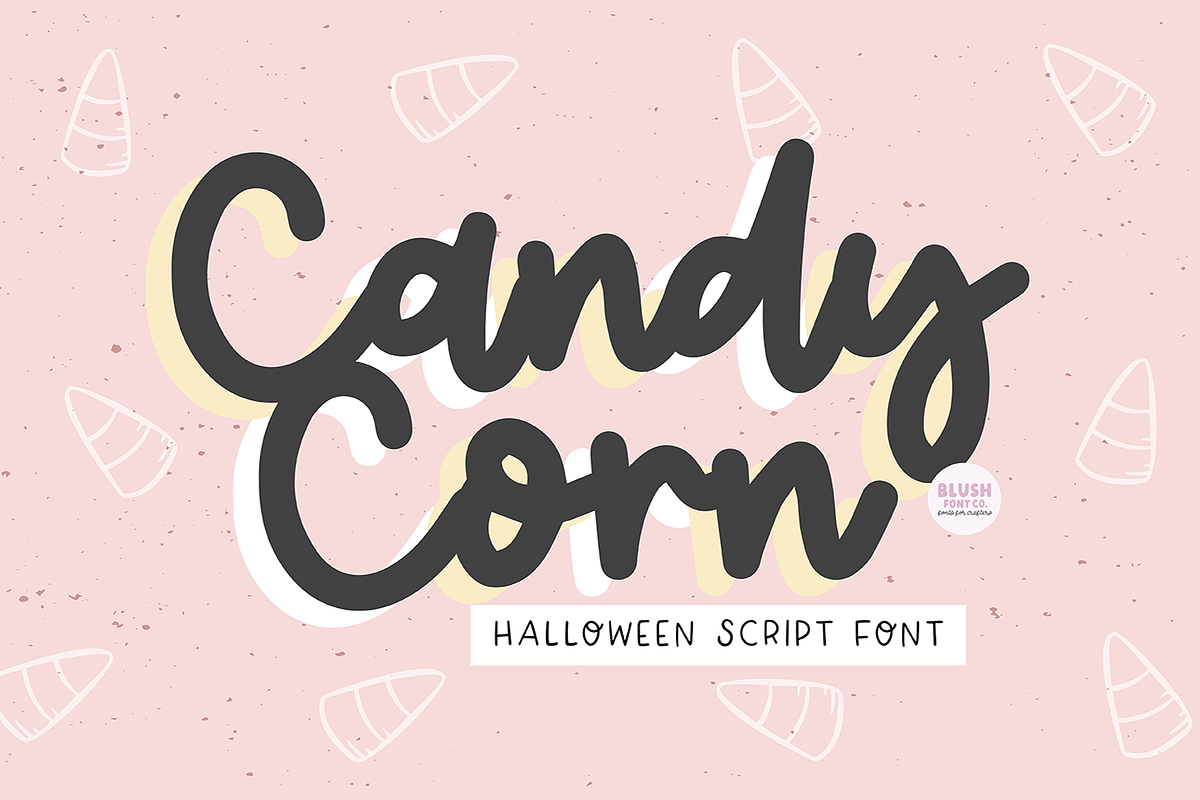 CANDY CORN Halloween Script Font, a Script Font by Blush Font Co. (Photo 1 of 6)