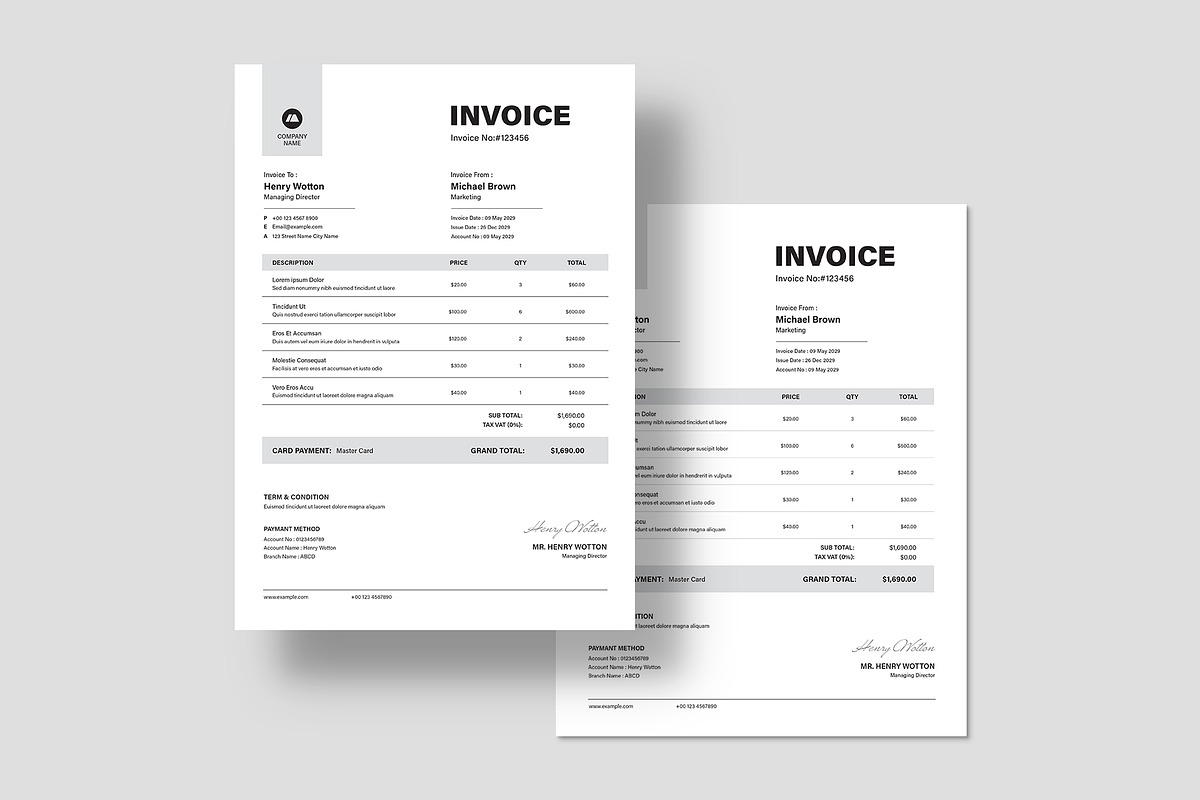 Invoice Template, a Flyer Template by BrandPacks (Photo 5 of 5)