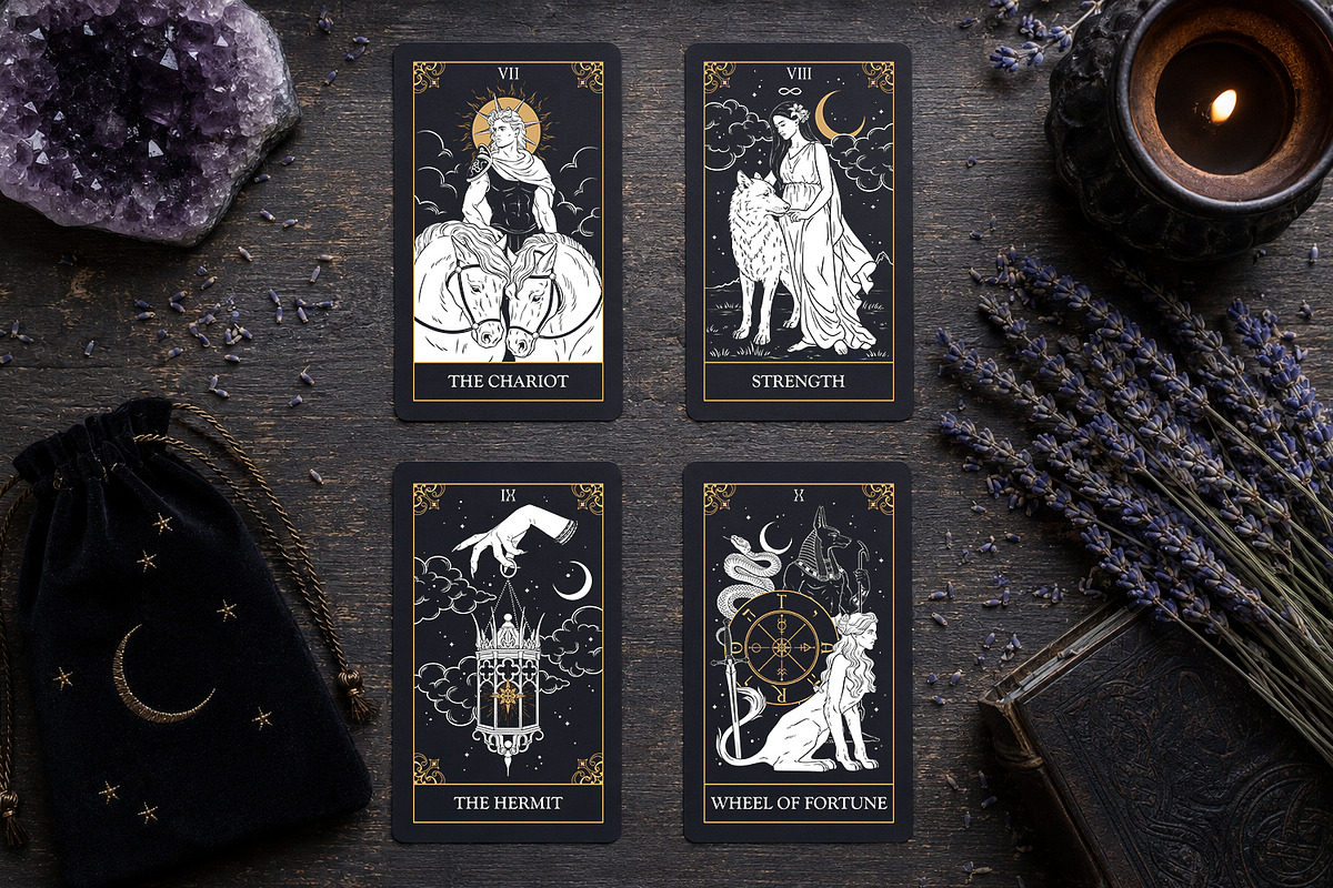 Tarot Major Arcana & Aces Vector Art, a Decorative Illustration by Croisy (Photo 4 of 8)