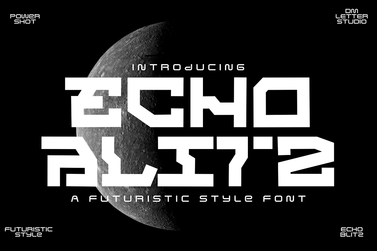 Echo Blitz – Futuristic Style, a Sans Serif Font by Dm Studio (Photo 1 of 10)