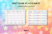 2027 Yearly at a Glance - Canva, a Templates & Theme by Adalin Shop (Thumbnail 6 of 12)