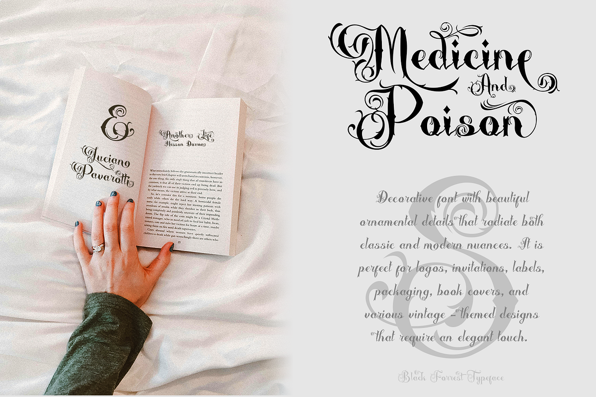 Black Forrest - Decorative Font, a Font by madeDeduk (Photo 6 of 8)