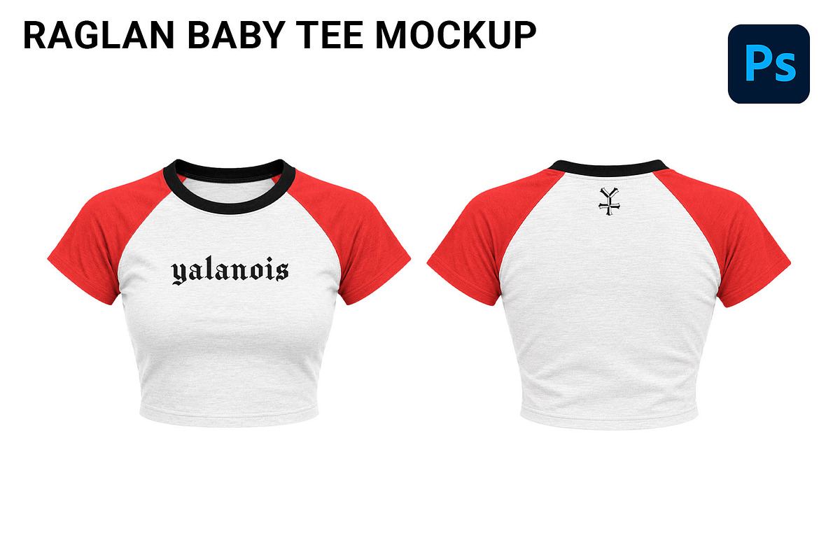 raglan baby tee mockup, a Shirt Mockup by yalanois (Photo 1 of 5)