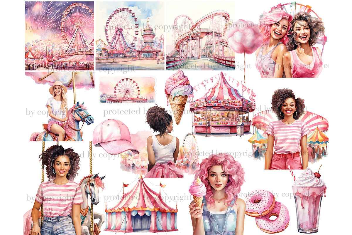 Carnival Clipart Bundle | Festival, a Seasonal Illustration by GlamArtZhanna (Photo 4 of 6)