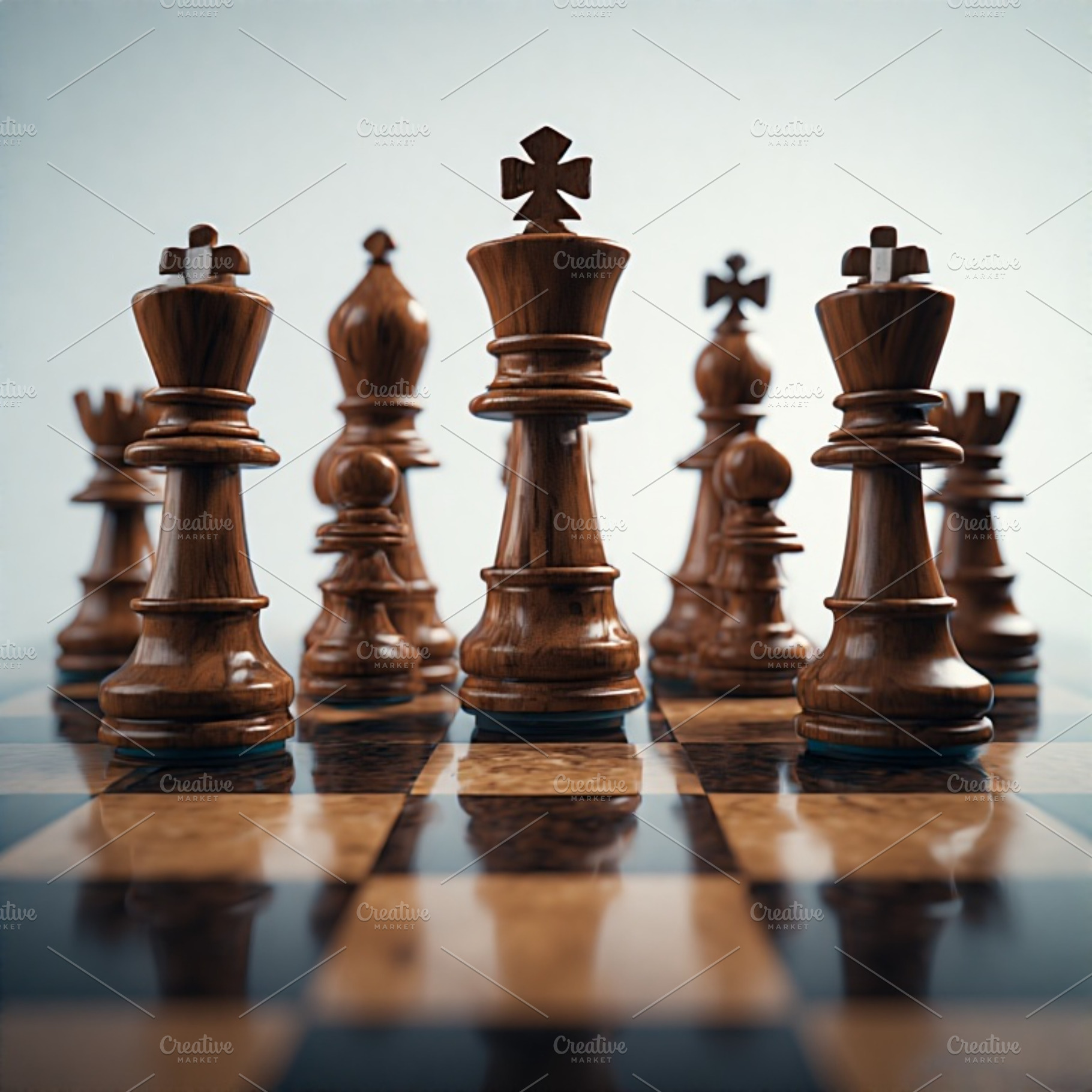 chess battle on chessboard, a Photo by ComfortQ