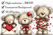 Whimsical Valentine Teddy Bear Clipa, an Illustration by Libby Wishes (Thumbnail 7 of 7)