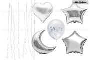 Silver Foil Balloons Photo Overlays, an Object Graphic by MixPixBox (Thumbnail 4 of 4)