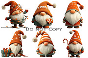 Whimsical Christmas Gnome Clipart, an Illustration by Craft Nest (Thumbnail 3 of 10)