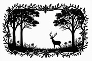 Deer Forest Border Frame Set, an Illustration by Creativeshirt (Thumbnail 7 of 7)
