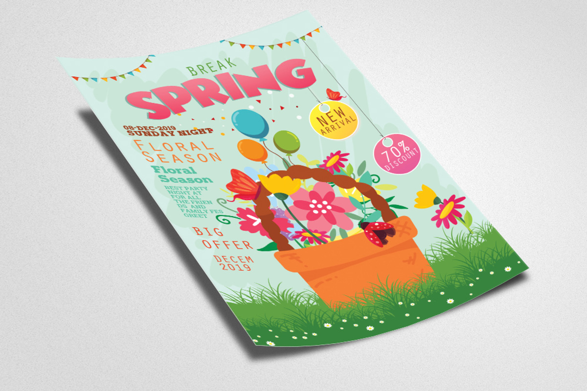 The Spring Break Flyer Template, a Flyer Template by Design Up