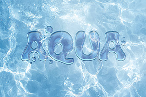 Pool Water Text Effect AI Generated, a Templates & Theme by McLittle Stock