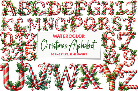 Christmas Alphabet Clipart Bundle
