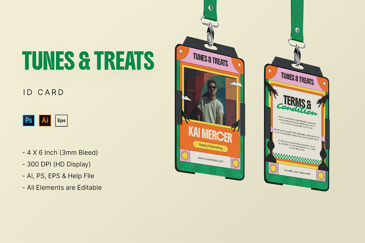 Tunes & Treats - ID Card, a Print Template by StreaksideStd (Photo 1 of 3)