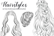 Hair styles line art drawings set, a Person Illustration by esylvia (Thumbnail 1 of 4)