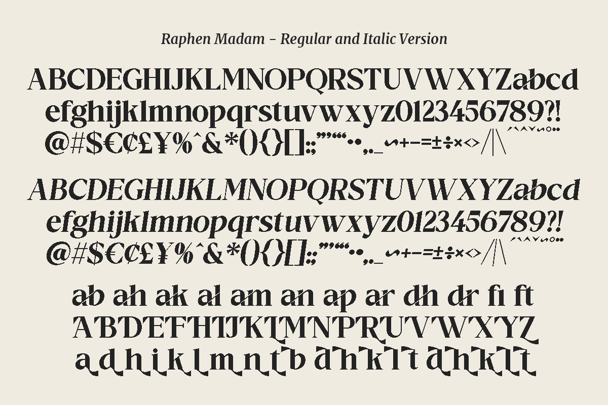Raphen Madam - Classic Elegant Serif, a Serif Font by Pandeka Studio (Photo 11 of 12)