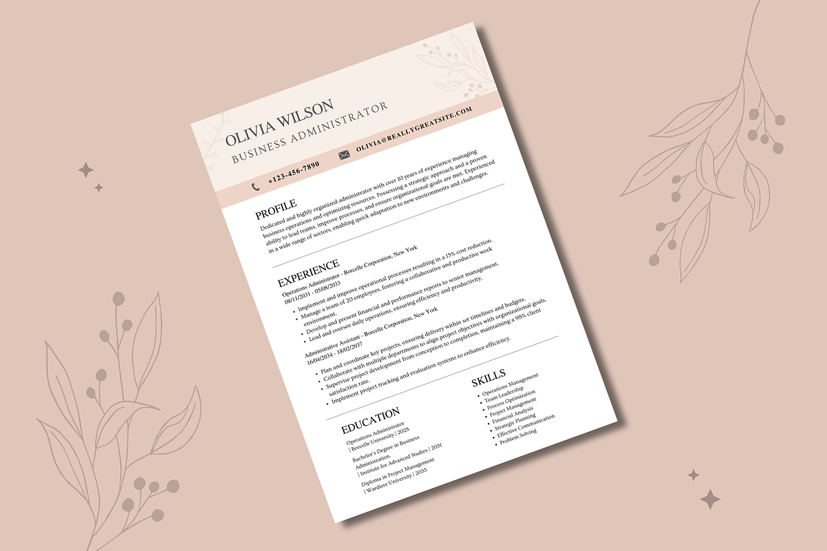 Minimalist Resume Templates Canva, a Templates & Theme by TemplateCastleStore (Photo 5 of 9)