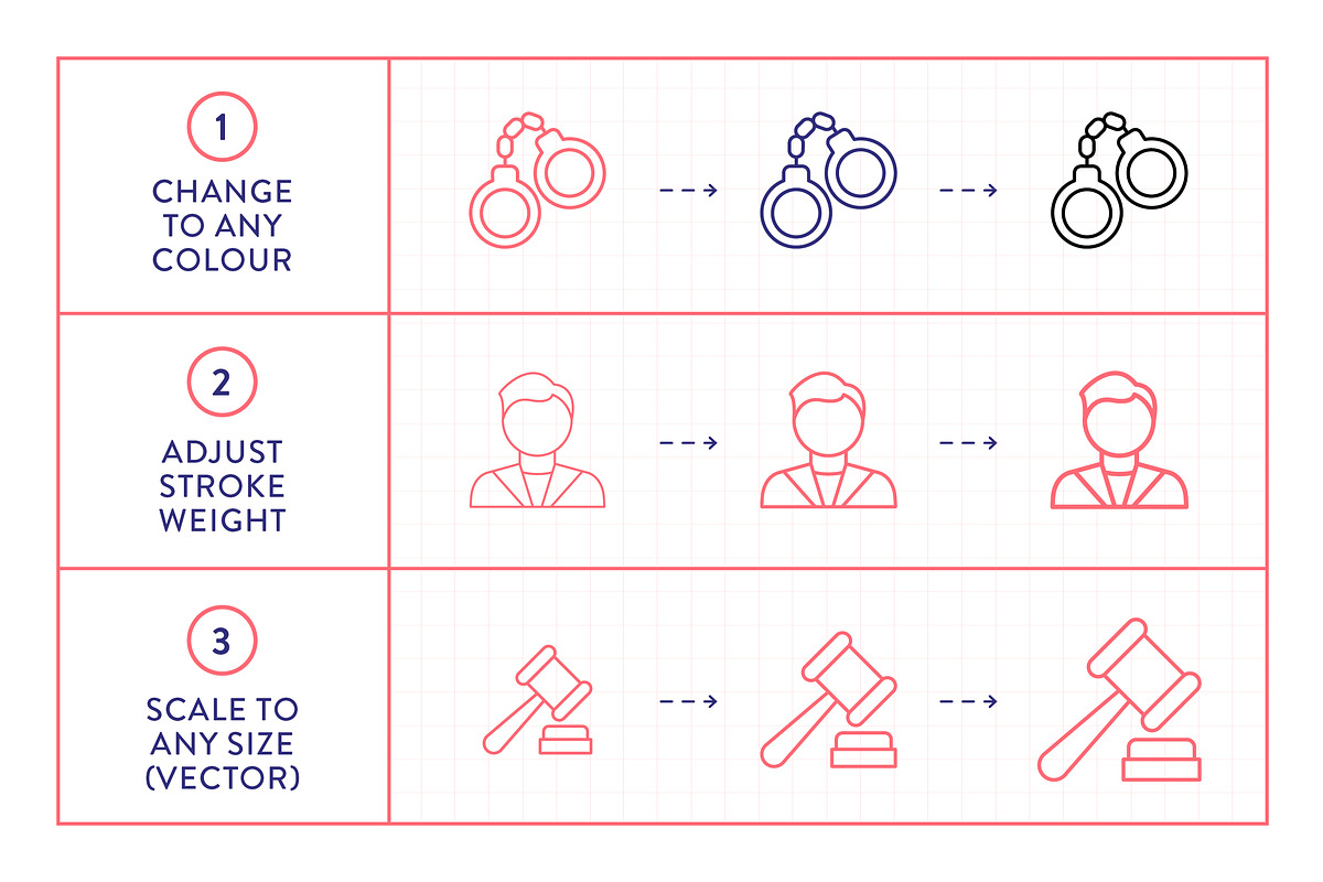Legal Line Icons, an Outline Icon by Made by Made (Photo 3 of 8)