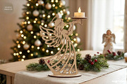 Christmas Angel Candle Holders SVG, a Decorative Illustration by svgocean (Thumbnail 3 of 14)