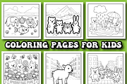Cute Animal Coloring Pages For Kids, an Animal Illustration by Printable Design Store (Thumbnail 3 of 4)