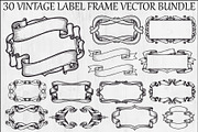 Vintage Label Frame Vector Bundle, an Illustration by Gaye Art (Thumbnail 1 of 31)
