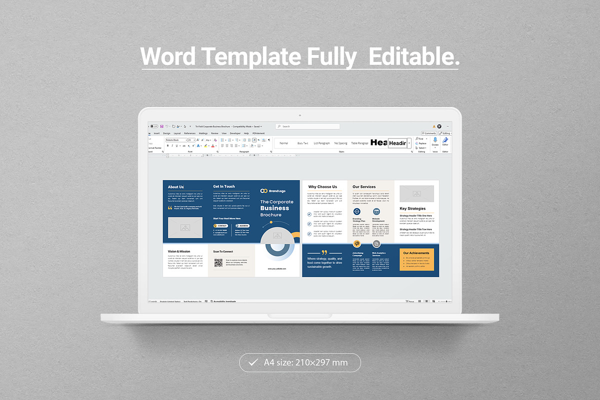 Corporate Tri-Fold Brochure Template, a Brochure Template by Creativity-Design (Photo 4 of 4)