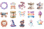 Pastel Circus Clipart, an Illustration by Designking (Thumbnail 2 of 5)
