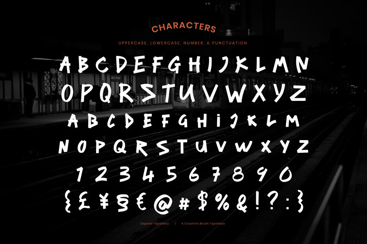 Zapster - Bold Urban Brush Font, a Handwritten Font by Brand Earth (Photo 2 of 7)