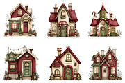 Whimsical Christmas House Clipart, an Illustration by designcity5 (Thumbnail 5 of 5)