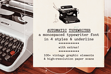 Automatic Typewriter Font and Extras